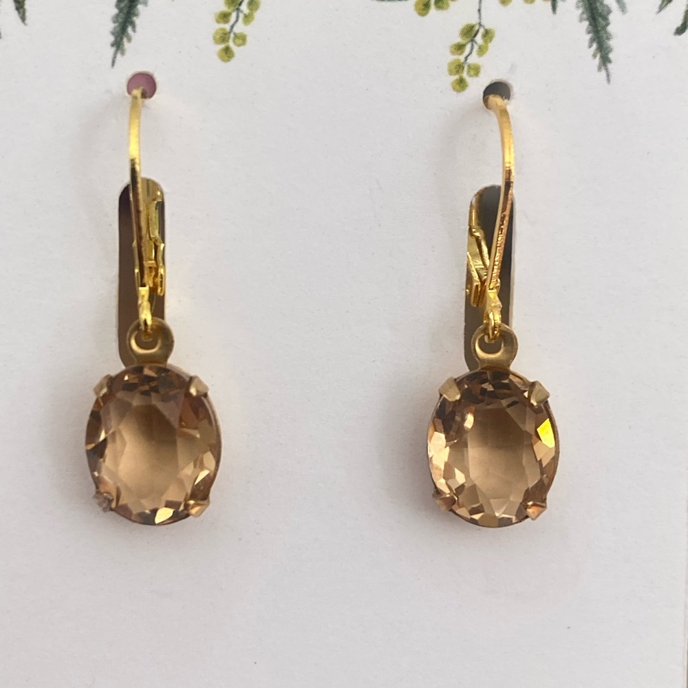 Smoky topaz Earrings with Champagne Gemstones